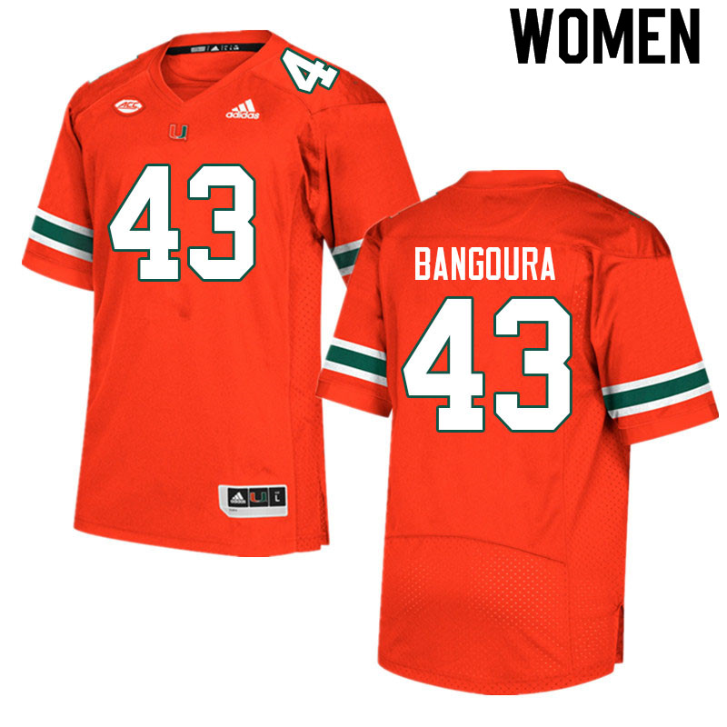 Women #43 Souleymane Bangoura Miami Hurricanes College Football Jerseys Sale-Orange